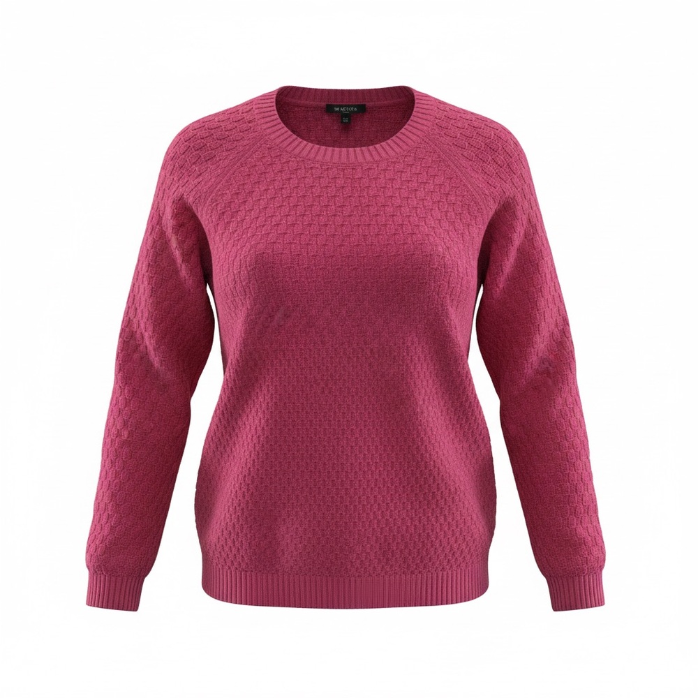 Talbots Pink Crew Neck Sweater Lambs Wool Blend petite large